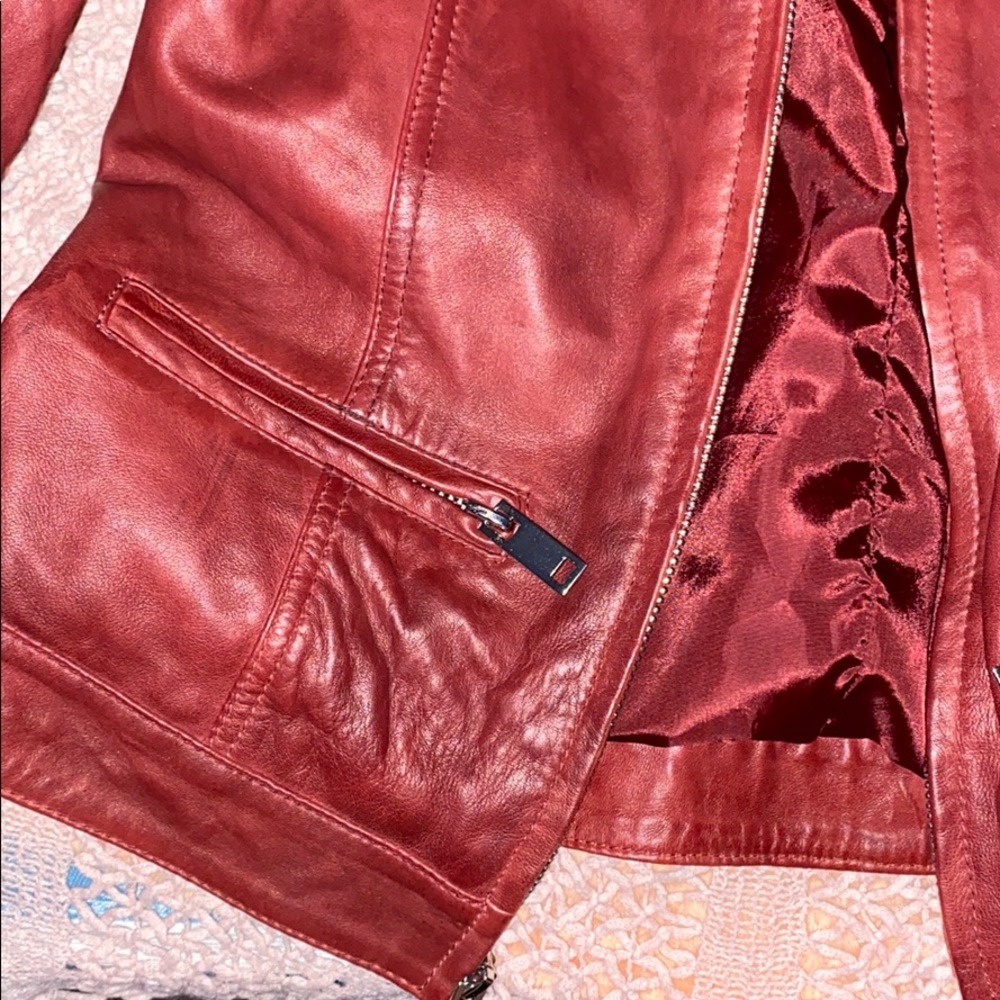 Women’s Red Leather Jacket